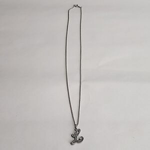 Avon "L" Initial Silver Tone Necklace